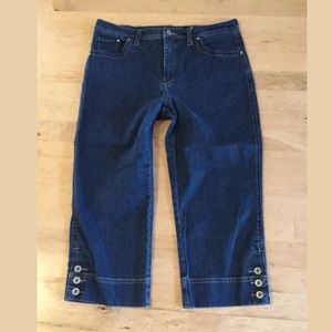 FRESH PRODUCE Blue Stretch Jeans Capri Crop Pants
